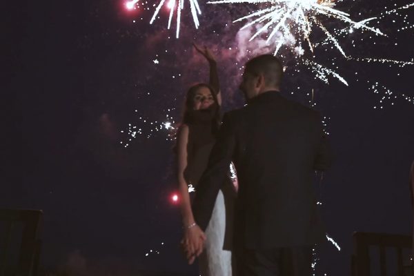 Maine wedding fireworks
